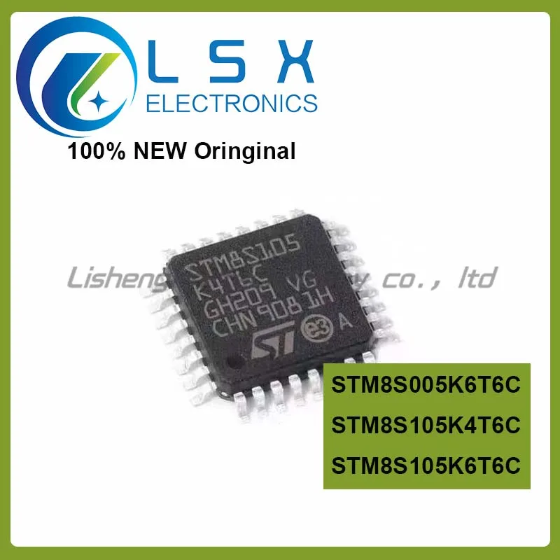 Оригинальный чип STM8S005K6T6C STM8S105K4T6C STM8S105K6T6C QFP32 8-битный микроконтроллер MCU
