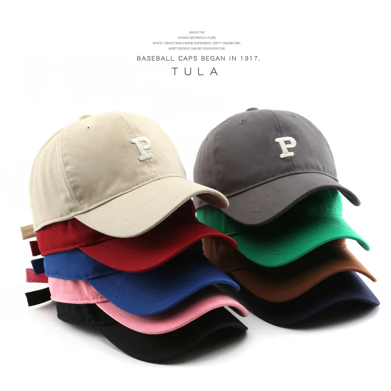 Новая хлопковая бейсболка для женщин и мужчин, модная бейсболка с буквой P, Повседневные шляпы в стиле хип-хоп, Летние кепки с козырьками, унисекс