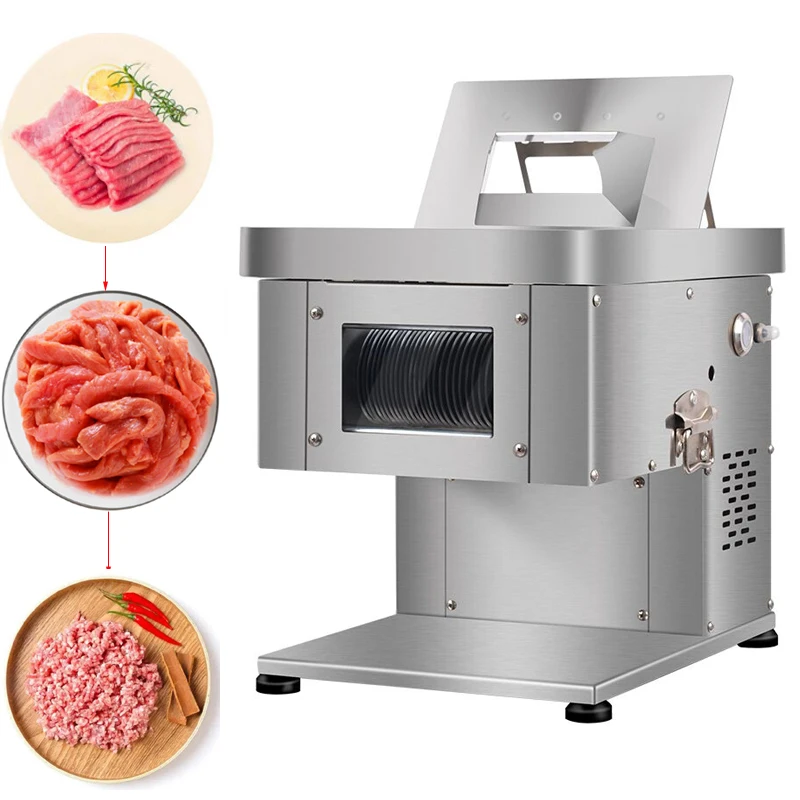 Коммерческая машина для измельчения/нарезки мяса мощностью 1100 Вт Электрическая Машина для нарезки мяса Из нержавеющей стали с лезвием 2,5-20 мм