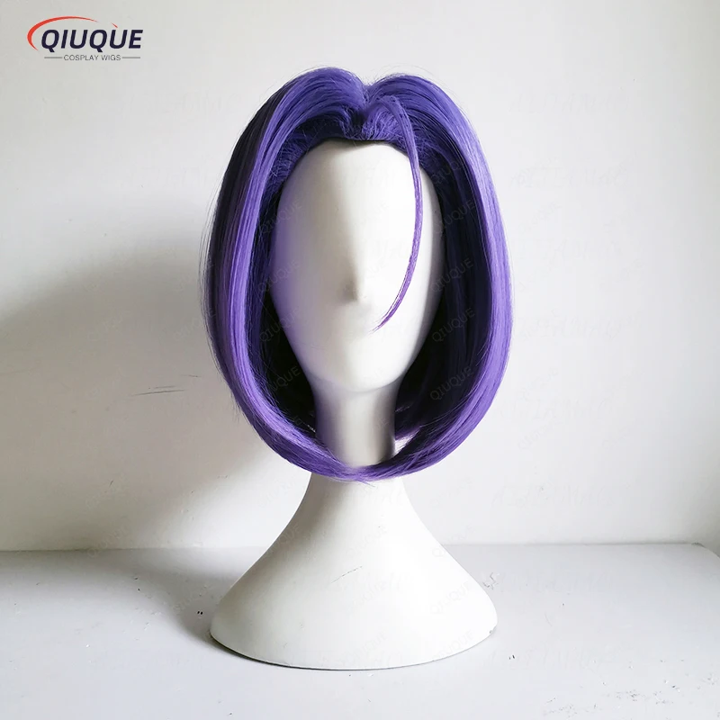 Высококачественный Парик для Косплея Rocket James, Короткие фиолетовые термостойкие синтетические волосы, парики для ролевых игр на Хэллоуин + шапочка для парика